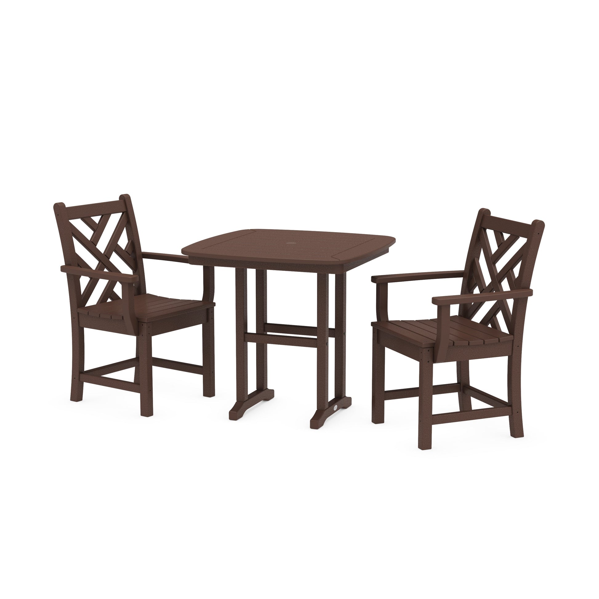 POLYWOOD Chippendale 3-Piece Dining Set — Mahogany