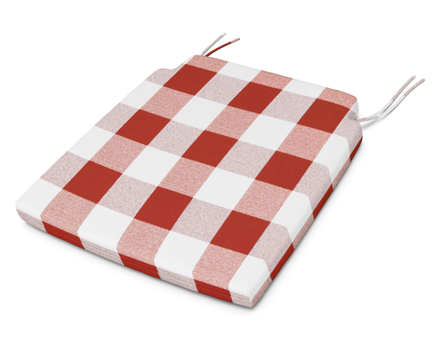 POLYWOOD Savannah Dining Seat Pad — Buffalo Plaid Crimson