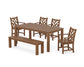 POLYWOOD Chippendale 6-Piece Parsons Dining Set with Bench — Teak