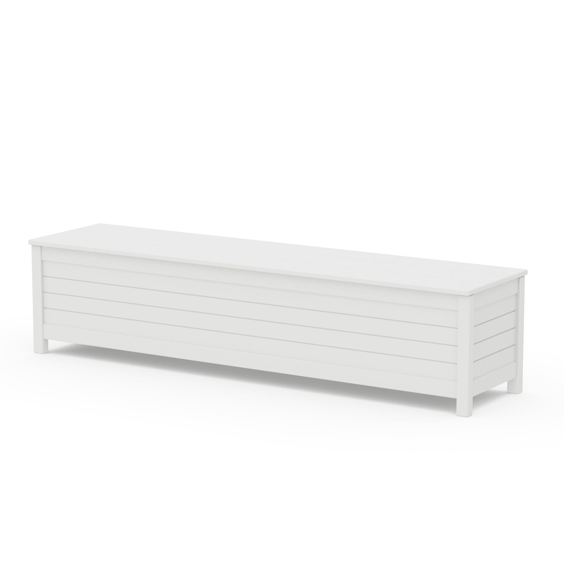 POLYWOOD Nautical 72" Storage Bench — White