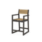 POLYWOOD EDGE Sling Counter Arm Chair — Vintage Coffee / Burlap Sling