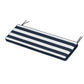 POLYWOOD Chinoiserie Bench Seat Cushion — Cabana Stripe Marine Indigo
