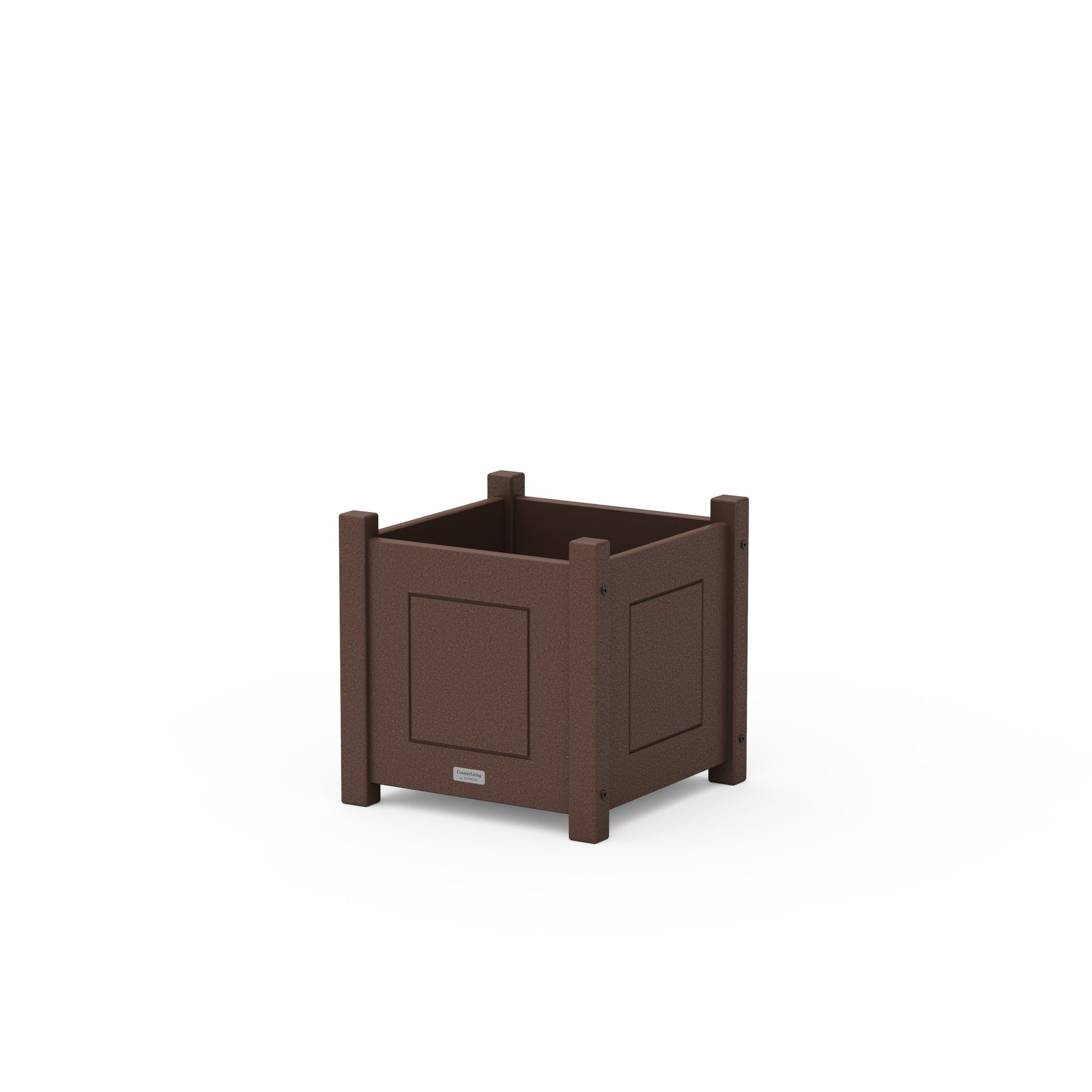 POLYWOOD Country Living Square Planter Box — Mahogany