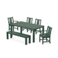 POLYWOOD Prairie 6-Piece Parsons Dining Set with Bench — Green