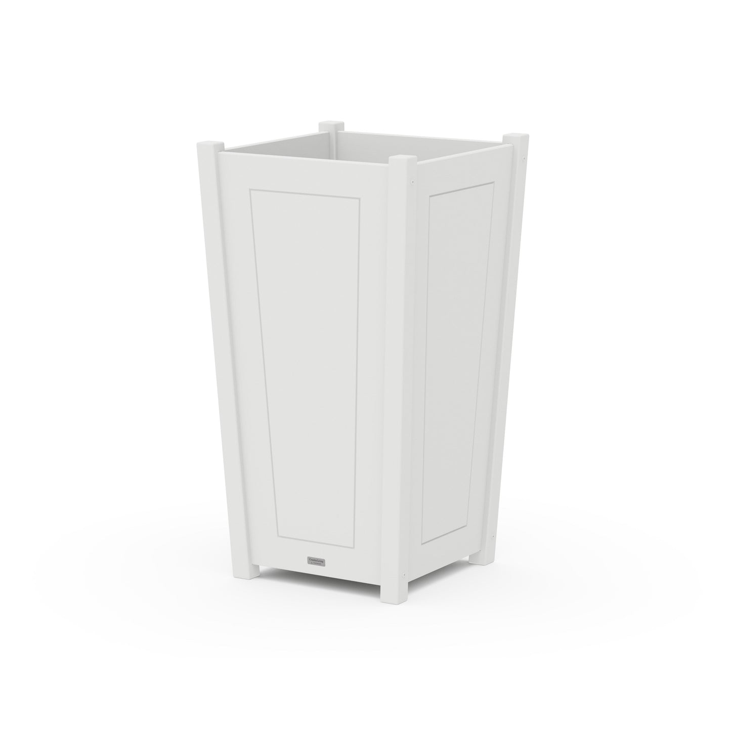 POLYWOOD Country Living Large Tapered Square Tall Planter Box — White