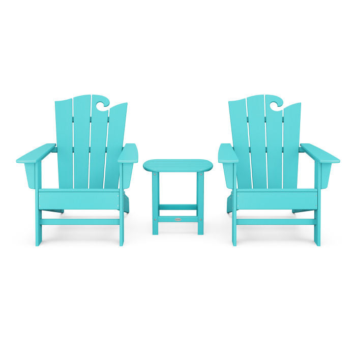 POLYWOOD Wave 3-Piece Adirondack Set with The Ocean Chair FREE SHIPPING