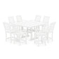 POLYWOOD Chinoiserie 9-Piece Square Farmhouse Counter Set with Trestle Legs — White