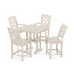 POLYWOOD Chinoiserie 5-Piece Farmhouse Counter Set with Trestle Legs — Sand