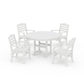 POLYWOOD Savannah 5-Piece Round Farmhouse Dining Set — White