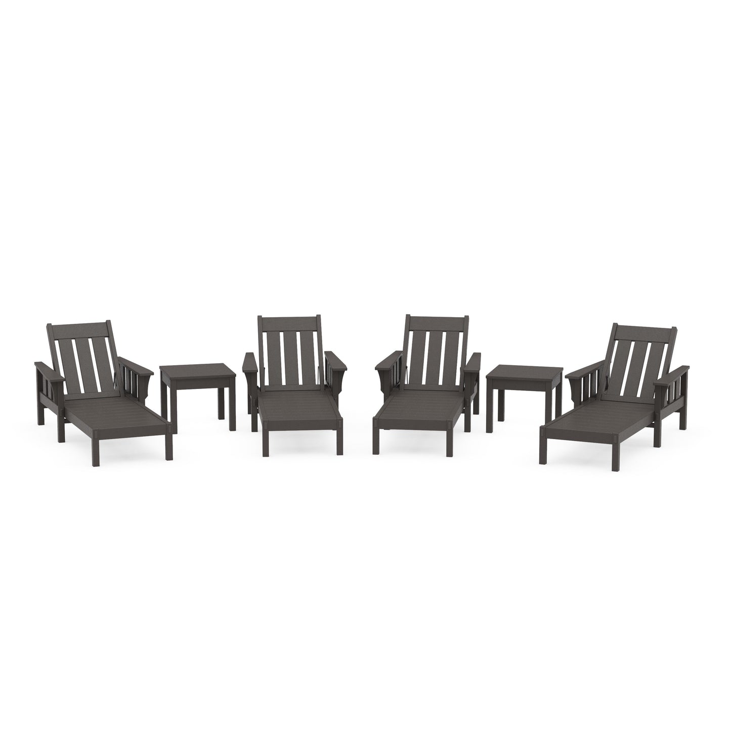 POLYWOOD Acadia 6-Piece Chaise Set — Vintage Coffee