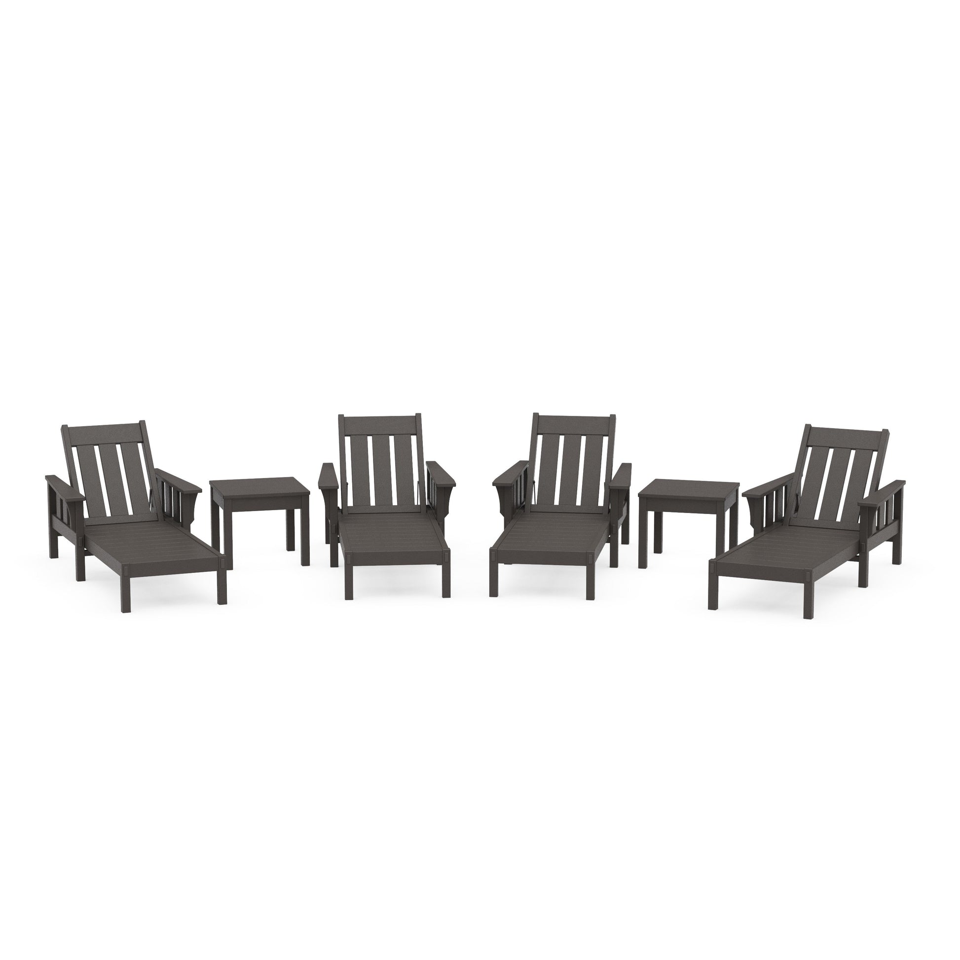 POLYWOOD Acadia 6-Piece Chaise Set — Vintage Coffee