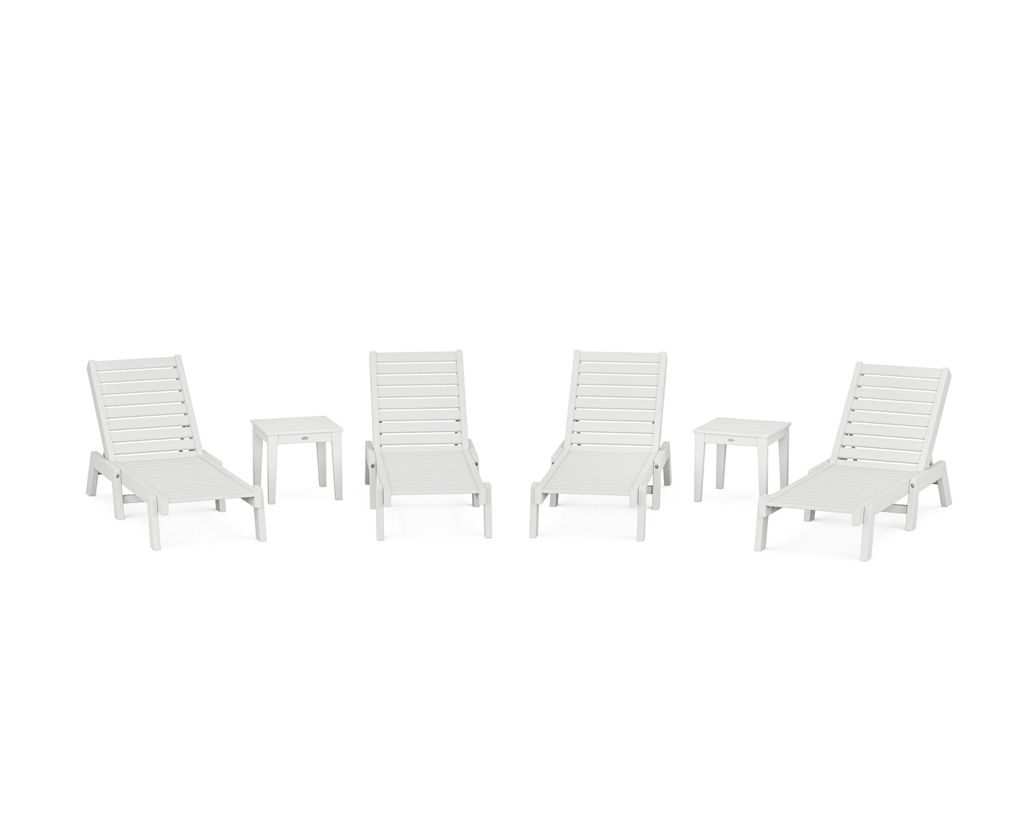 POLYWOOD Captain Chaise 6-Piece Set — White
