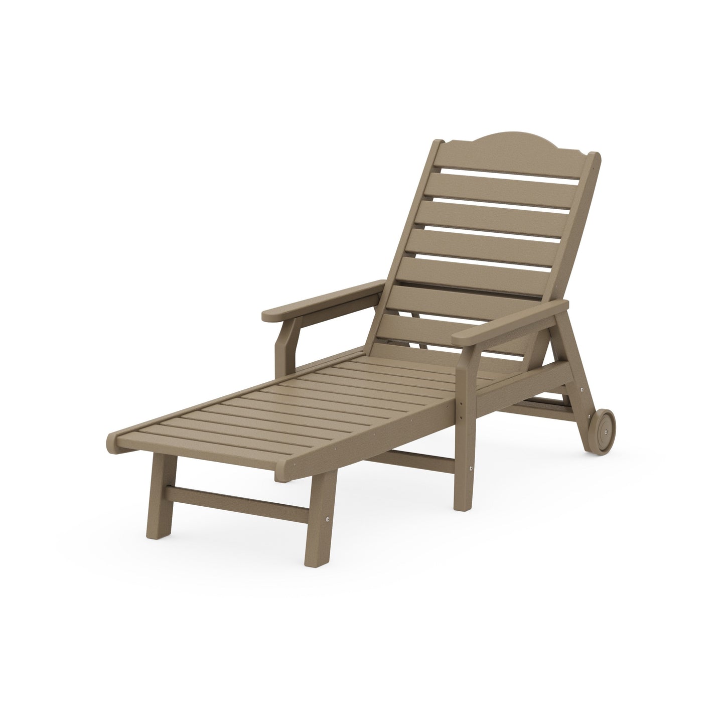 POLYWOOD Savannah Chaise with Arms and Wheels — Vintage Sahara
