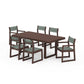 POLYWOOD EDGE Sling 7-Piece Dining Set — Mahogany / Dupioni Sea Mist Sling