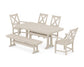 POLYWOOD Braxton 6-Piece Dining Set with Trestle Legs — Sand