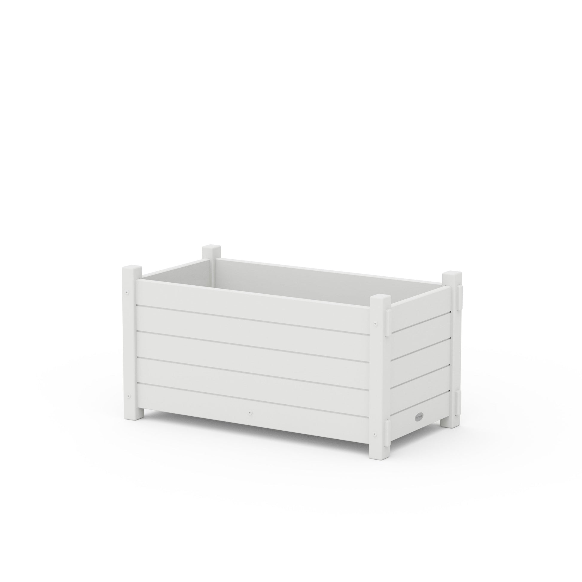 POLYWOOD Nautical Rectangle Double Planter Box — White