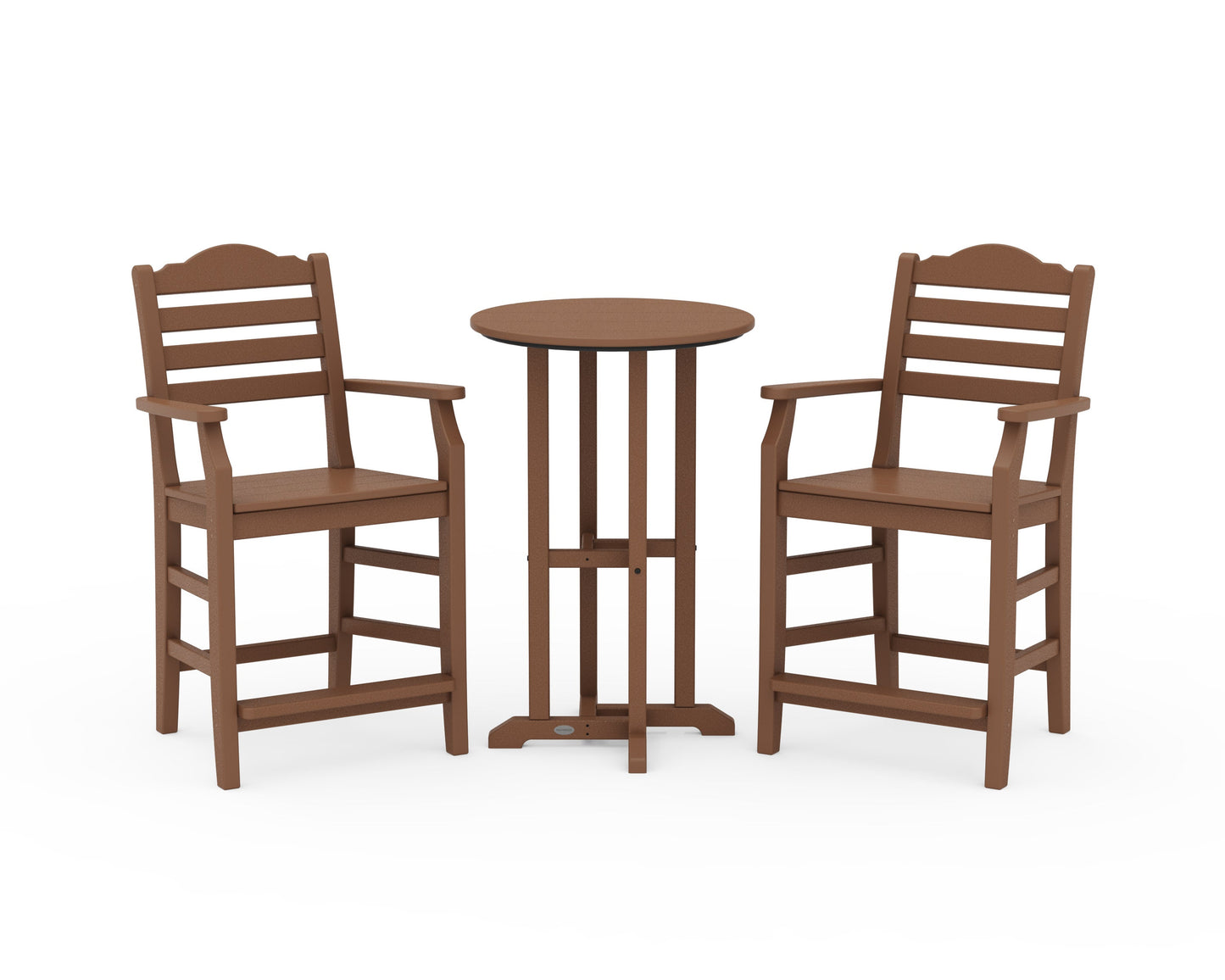 POLYWOOD Savannah 3-Piece Farmhouse Counter Set — Teak