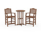 POLYWOOD Savannah 3-Piece Farmhouse Counter Set — Teak