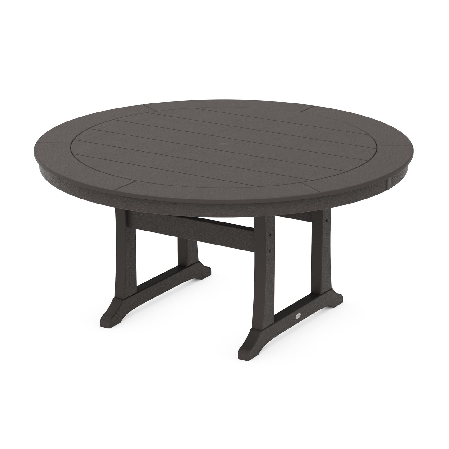 POLYWOOD Nautical Trestle 60" Round Dining Table — Vintage Coffee