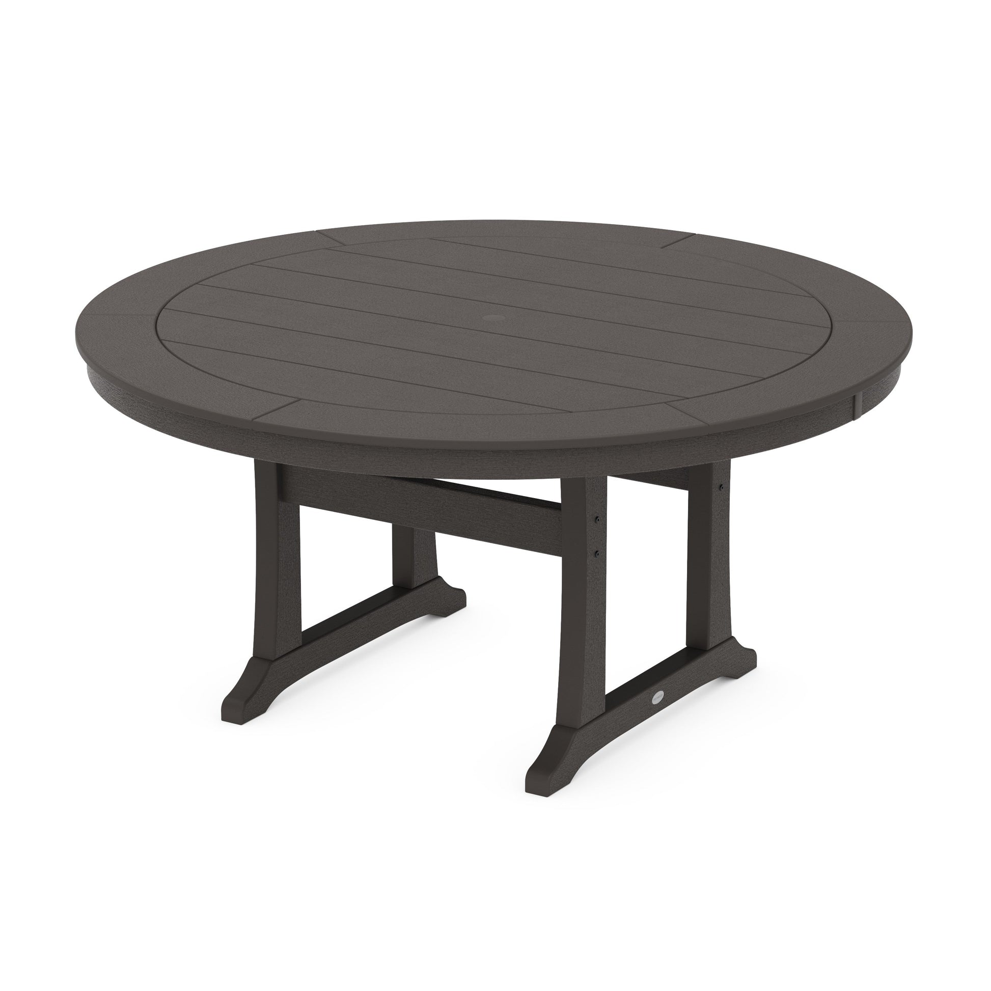 POLYWOOD Nautical Trestle 60" Round Dining Table — Vintage Coffee