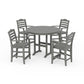 POLYWOOD Savannah 5-Piece Round Farmhouse Counter Set — Slate Grey