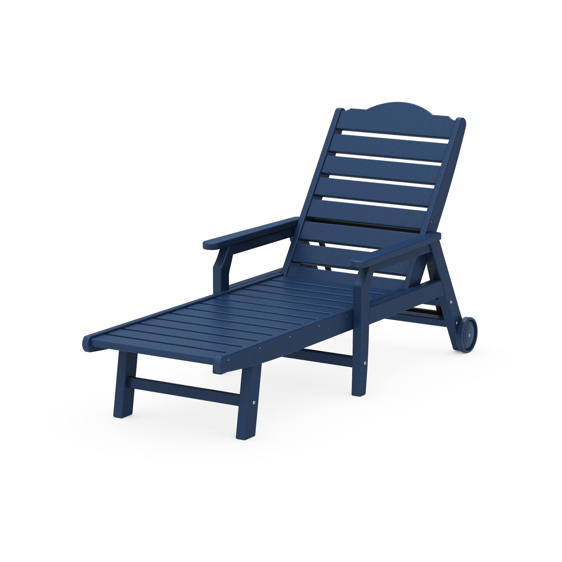 POLYWOOD Savannah Chaise with Arms and Wheels — Navy