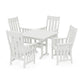 POLYWOOD Acadia 5-Piece Farmhouse Dining Set — Vintage White