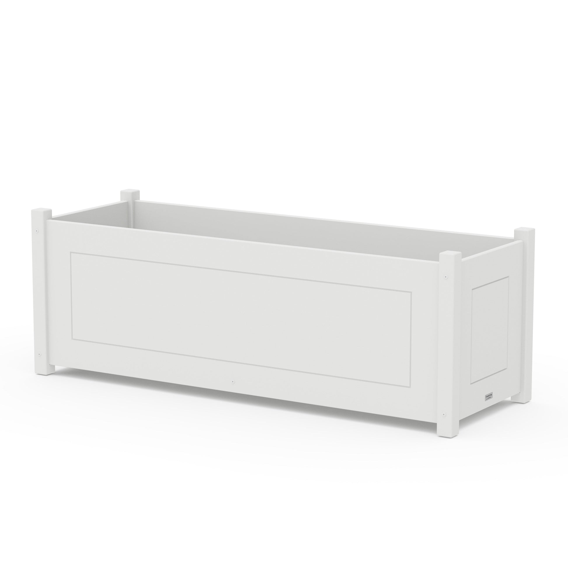 POLYWOOD Country Living Large Rectangle Triple Planter Box — White