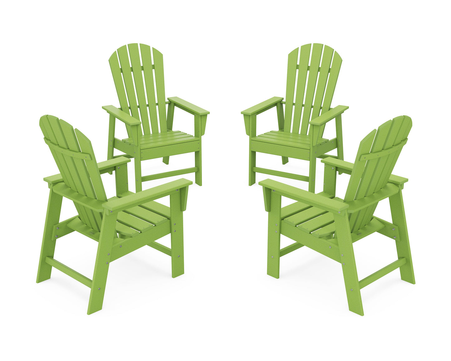 POLYWOOD 4-Piece South Beach Casual Chair Conversation Set — Lime