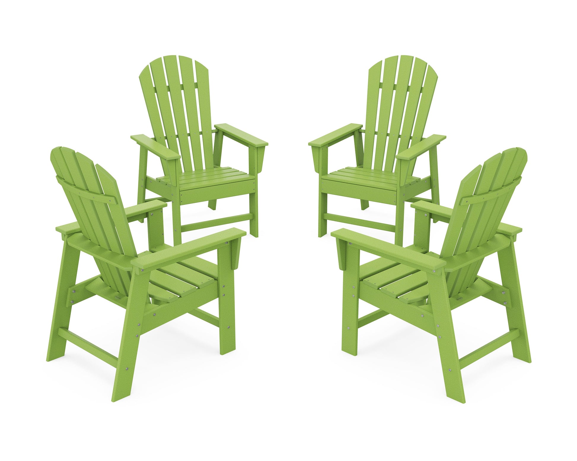 POLYWOOD 4-Piece South Beach Casual Chair Conversation Set — Lime