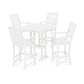 POLYWOOD Chinoiserie 5-Piece Bar Set with Trestle Legs — White