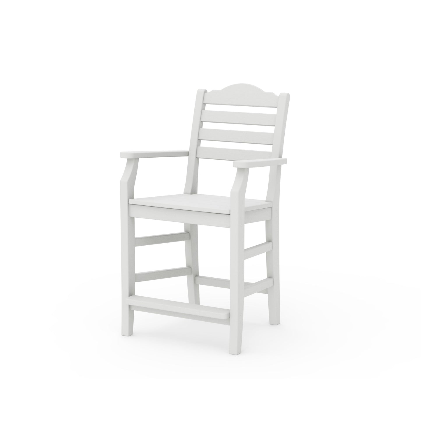 POLYWOOD Savannah Counter Arm Chair — Vintage White
