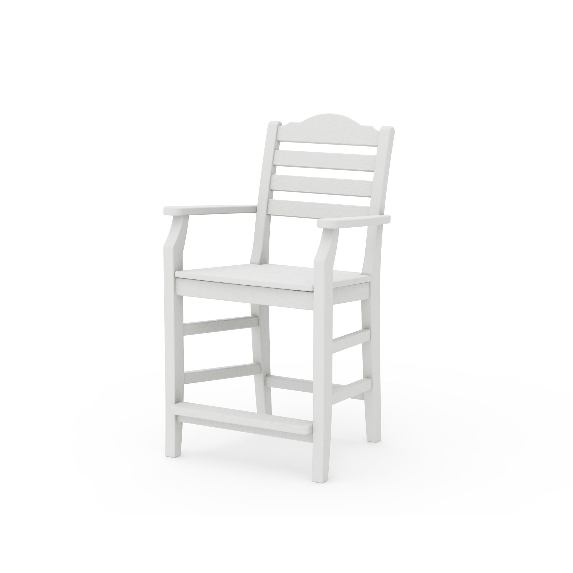 POLYWOOD Savannah Counter Arm Chair — Vintage White