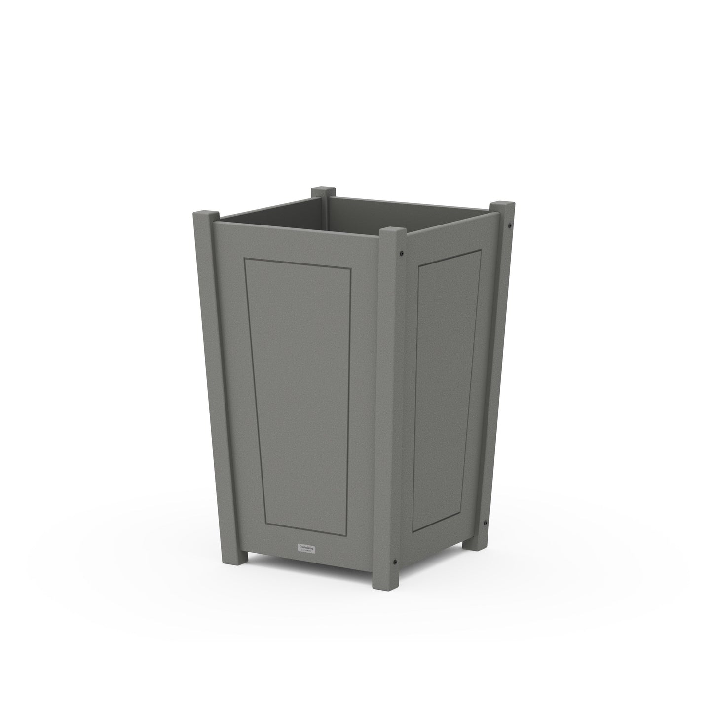 POLYWOOD Country Living Large Tapered Square Planter Box — Slate Grey
