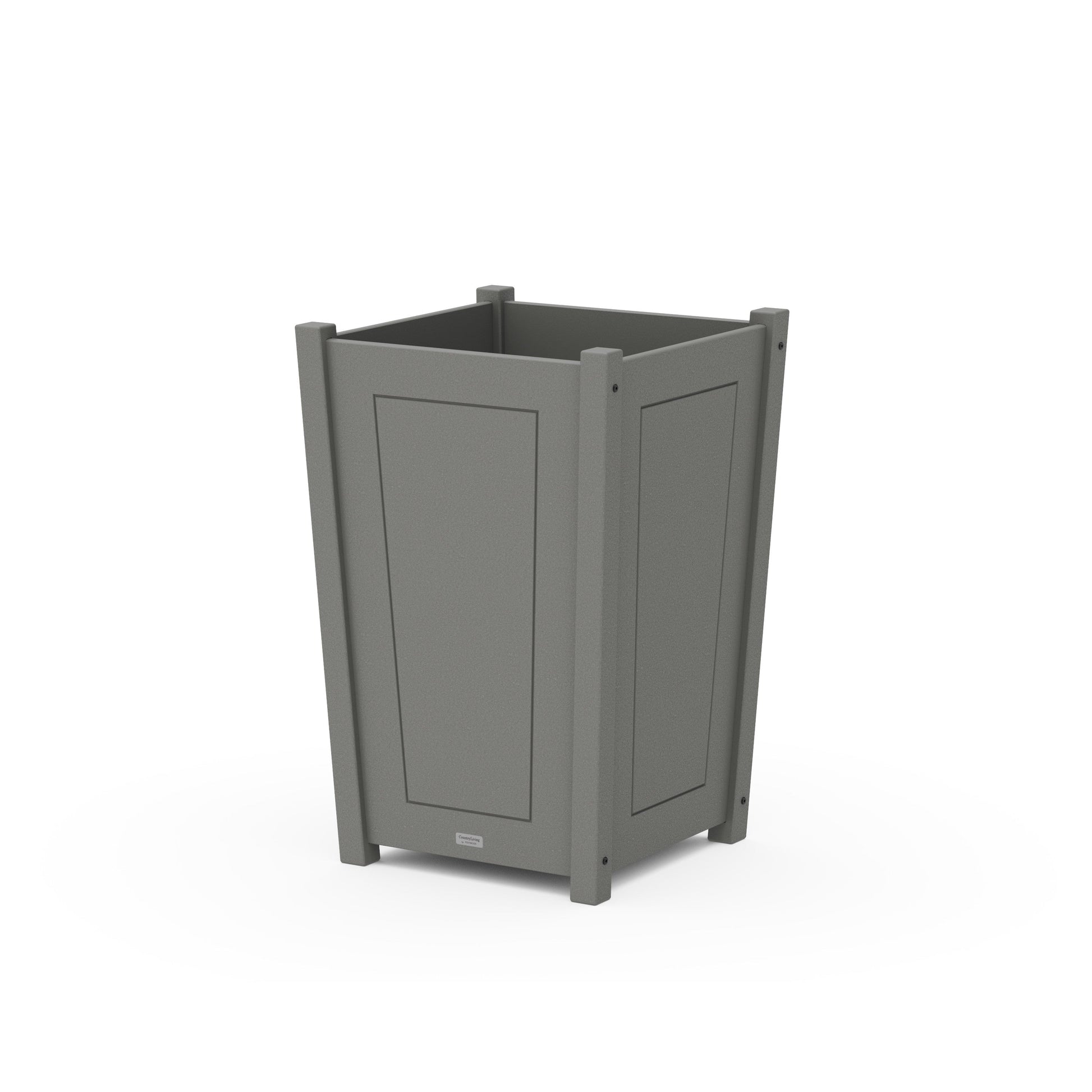 POLYWOOD Country Living Large Tapered Square Planter Box — Slate Grey
