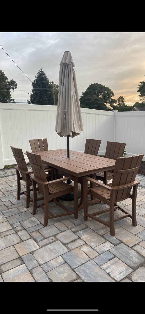 POLYWOOD Quattro 7-Piece Farmhouse Dining Set with Trestle Legs FREE SHIPPING