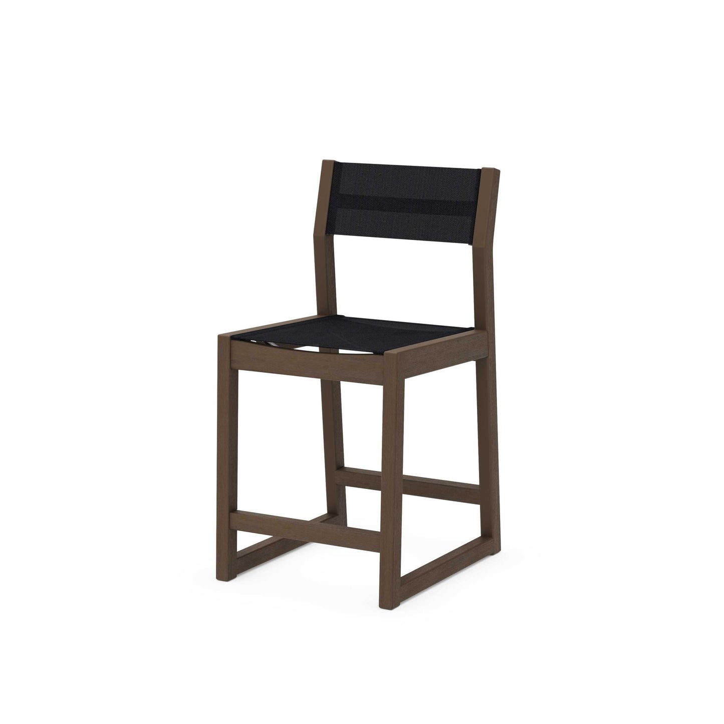 POLYWOOD EDGE Sling Counter Side Chair — Kona / Black Sling