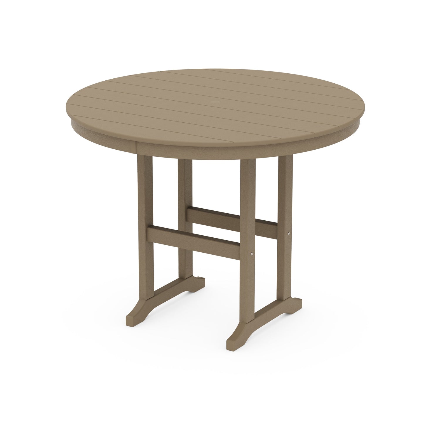 POLYWOOD 48" Round Farmhouse Counter Table — Vintage Sahara