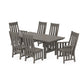 POLYWOOD Acadia 7-Piece Farmhouse Dining Set with Trestle Legs — Driftwood