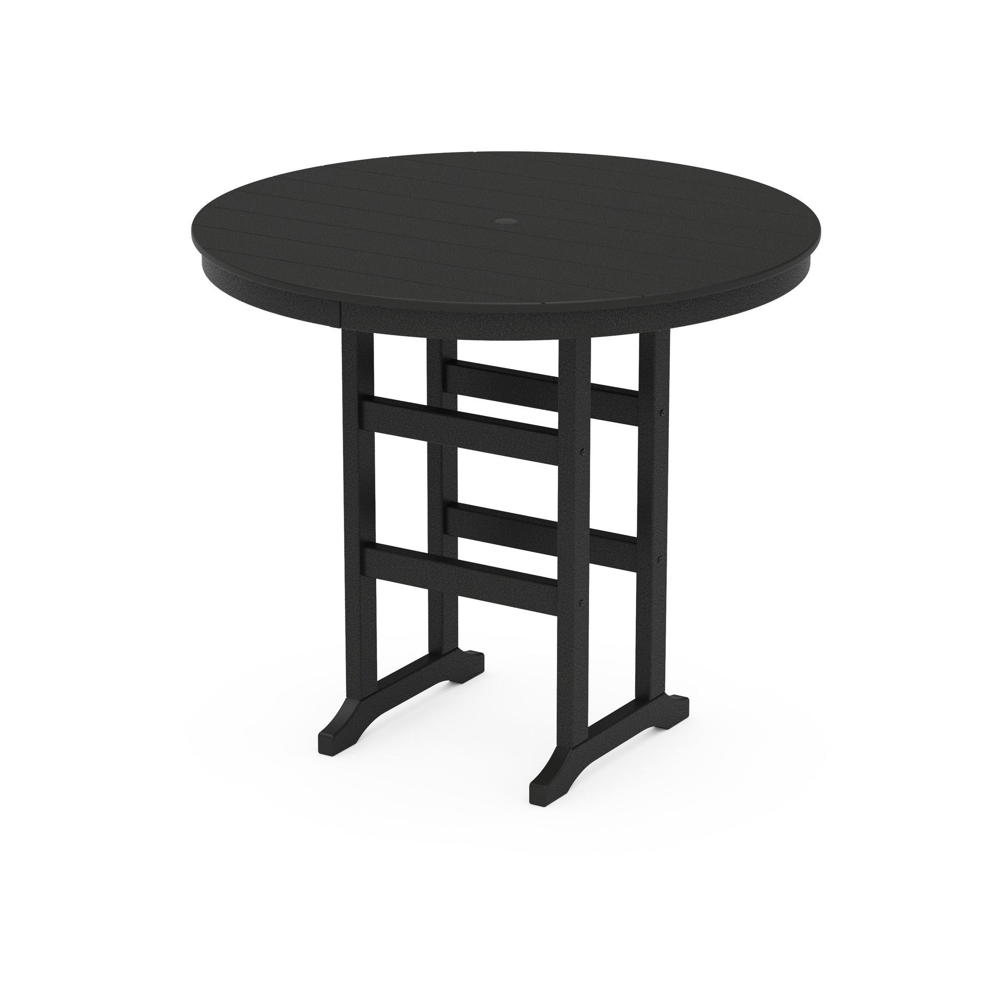 POLYWOOD 48" Round Farmhouse Bar Table — Black