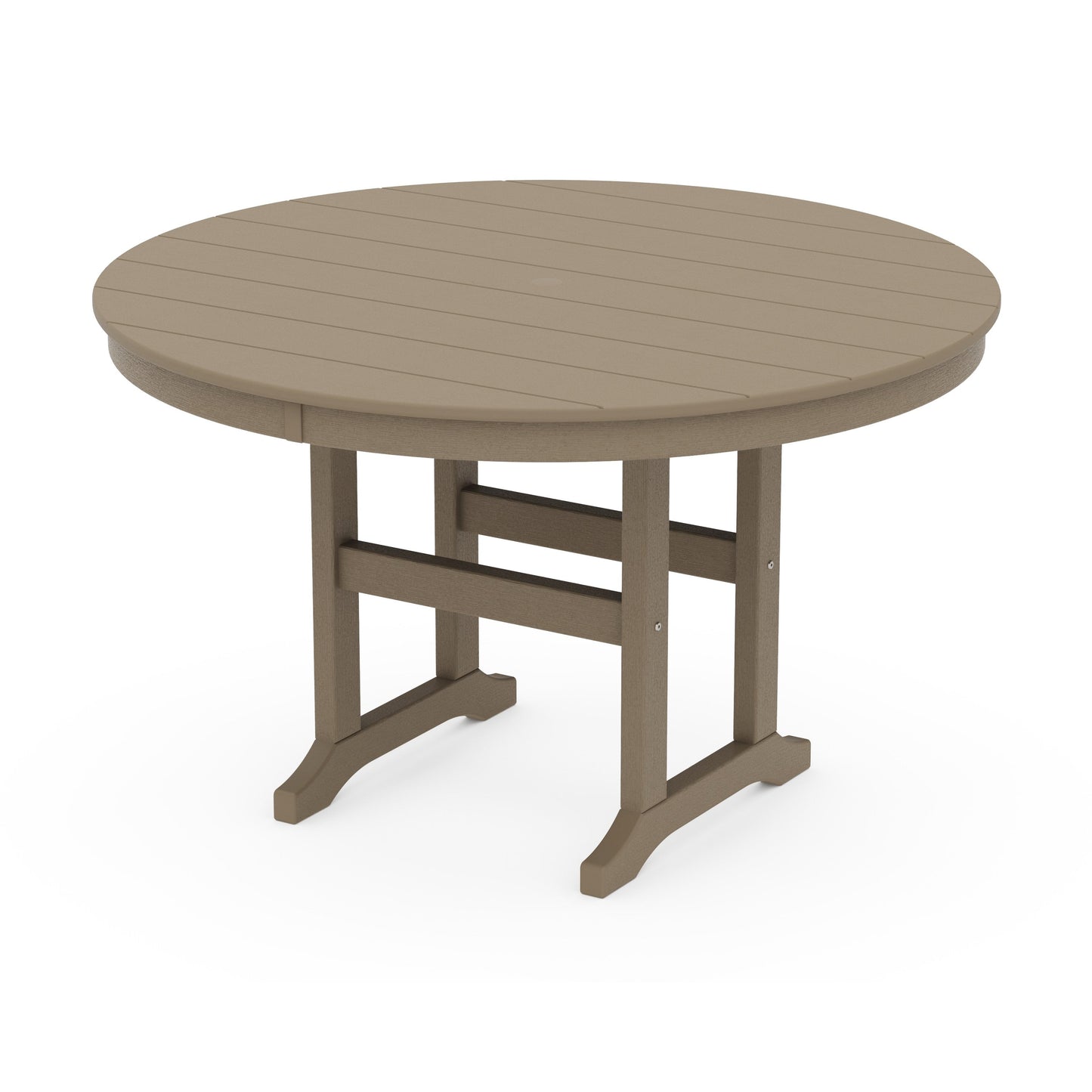 POLYWOOD 48" Round Farmhouse Dining Table — Vintage Sahara