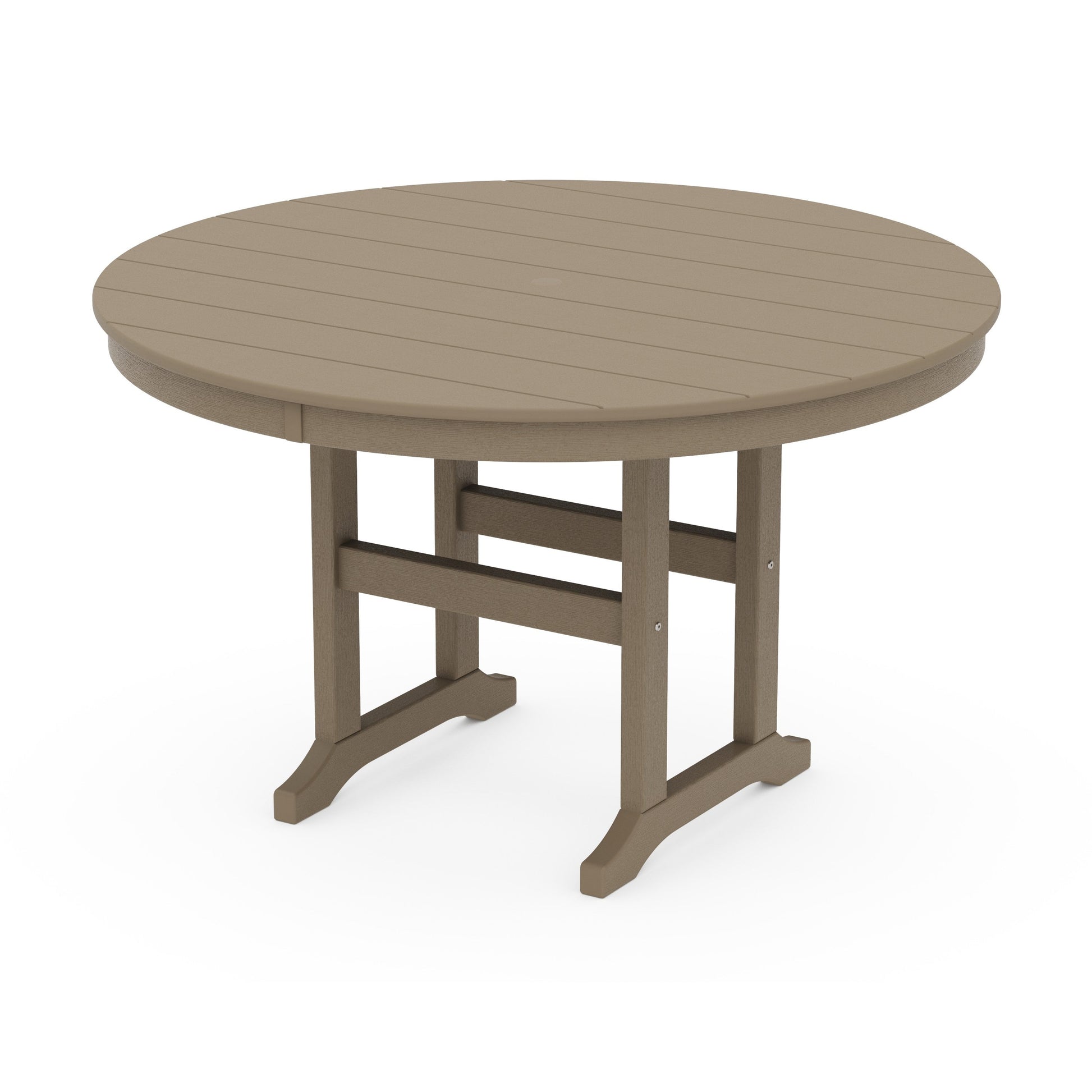 POLYWOOD 48" Round Farmhouse Dining Table — Vintage Sahara