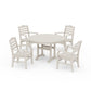 POLYWOOD Savannah 5-Piece Round Dining Set with Trestle Legs — Sand