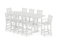 POLYWOOD Chippendale 9-Piece Farmhouse Bar Set with Trestle Legs — White