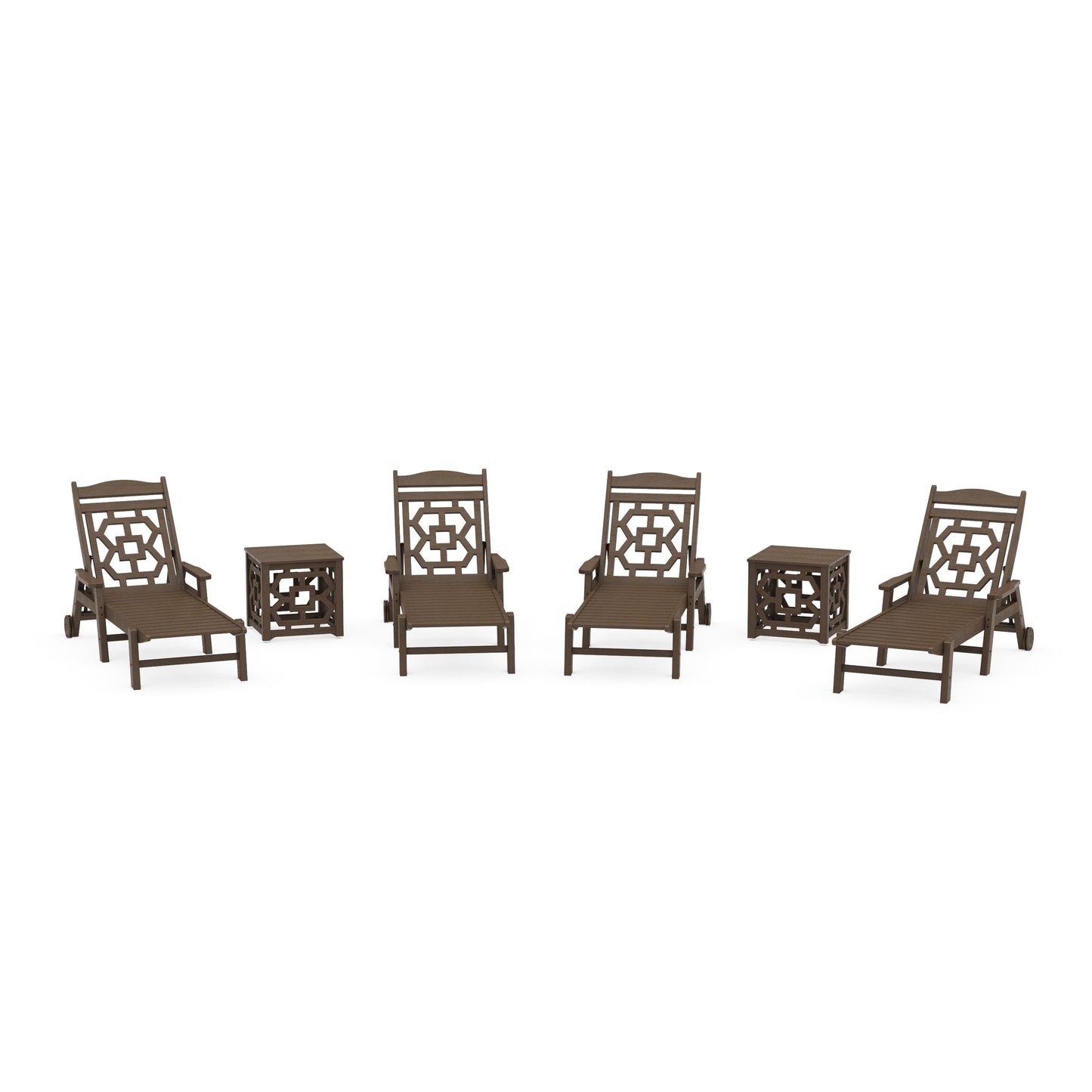 POLYWOOD Chinoiserie 6-Piece Chaise Set — Kona