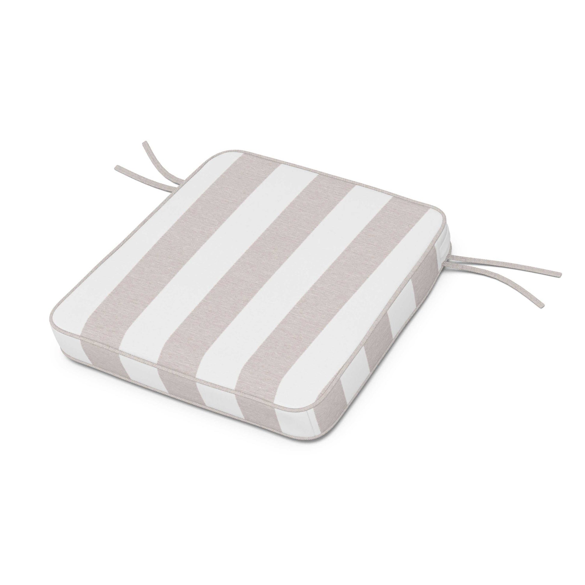 POLYWOOD Acadia Dining Arm Seat Cushion — Cabana Stripe Dune Burlap