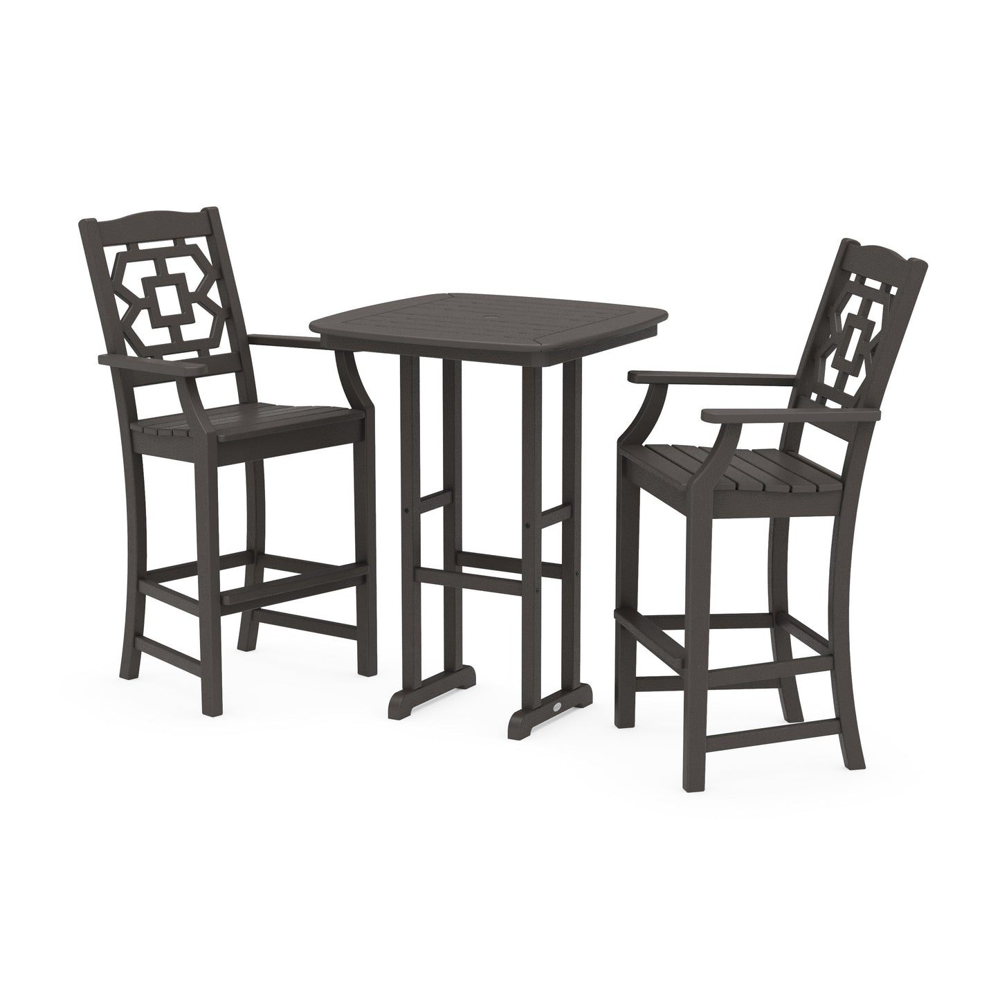 POLYWOOD Chinoiserie 3-Piece Bar Set — Vintage Coffee