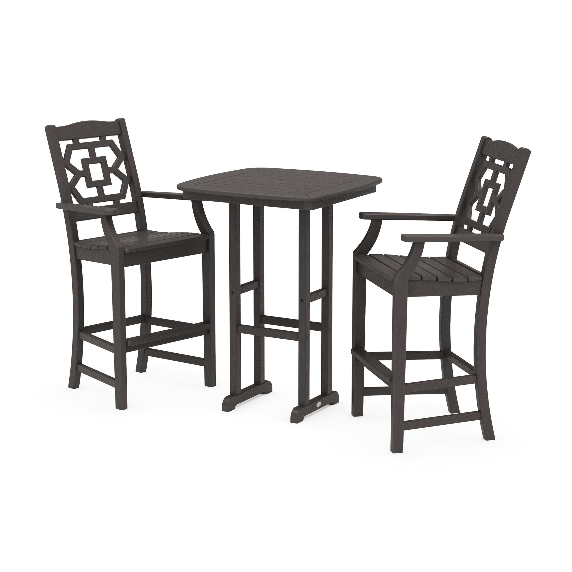 POLYWOOD Chinoiserie 3-Piece Bar Set — Vintage Coffee
