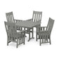 POLYWOOD Acadia 5-Piece Farmhouse Dining Set — Slate Grey