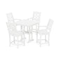 POLYWOOD Chinoiserie 5-Piece Farmhouse Counter Set with Trestle Legs — White